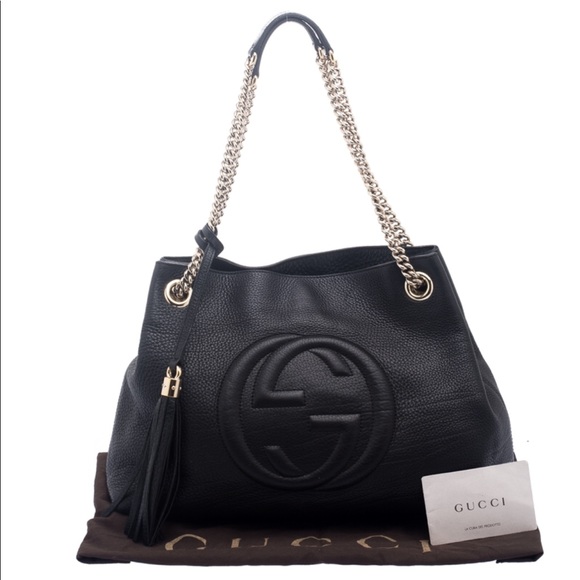 Gucci Handbags - ✨SALE✨ 💕Gucci Black Pebbled Leather Soho Tote💕